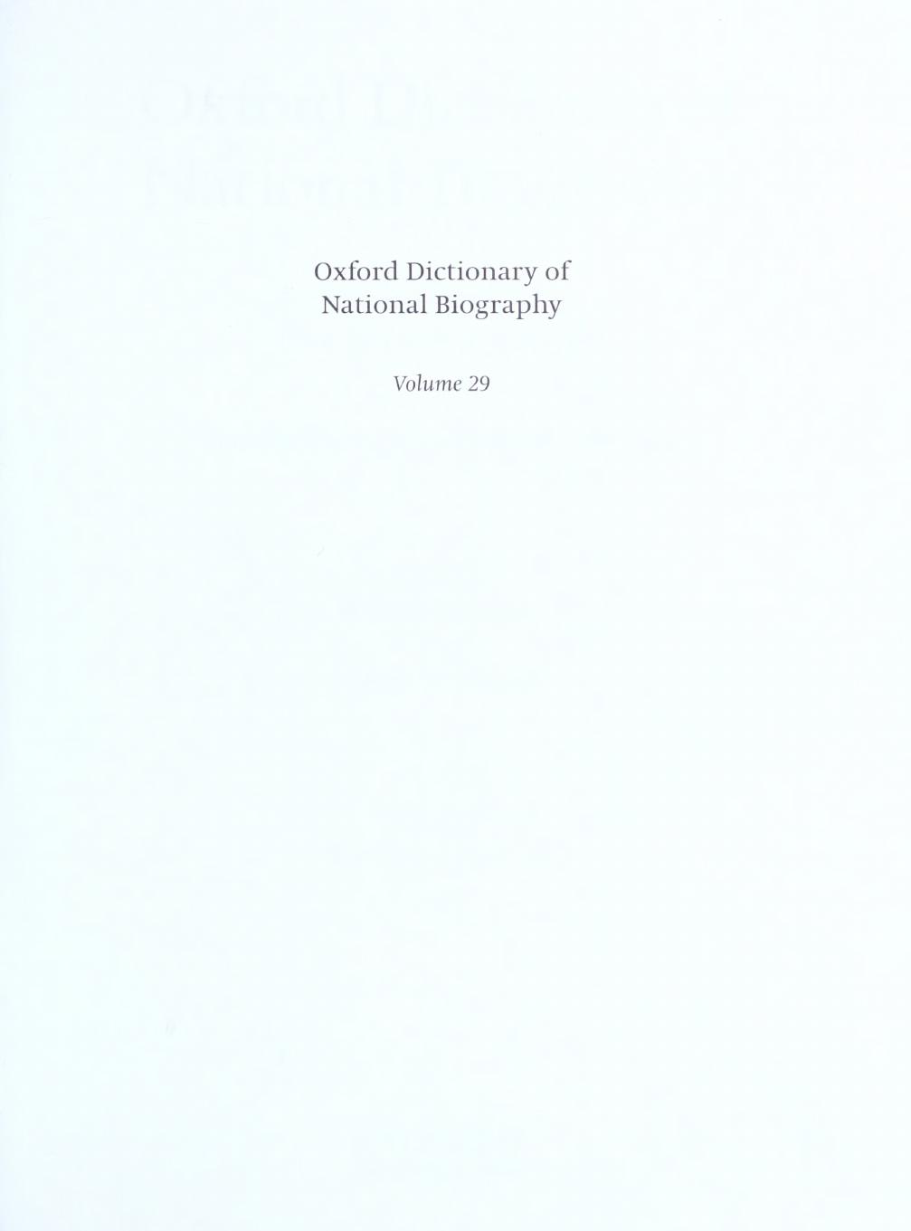 Oxford Dictionary of National Biography - volume 29 HutchinsâJennens by Brian Harrison & H. C. G. Matthew