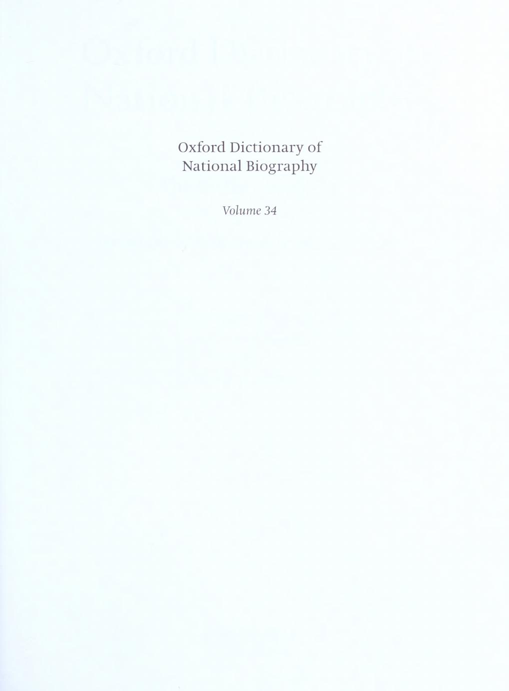 Oxford Dictionary of National Biography - volume 34 ListonâMcAlpine by Brian Harrison & H. C. G. Matthew