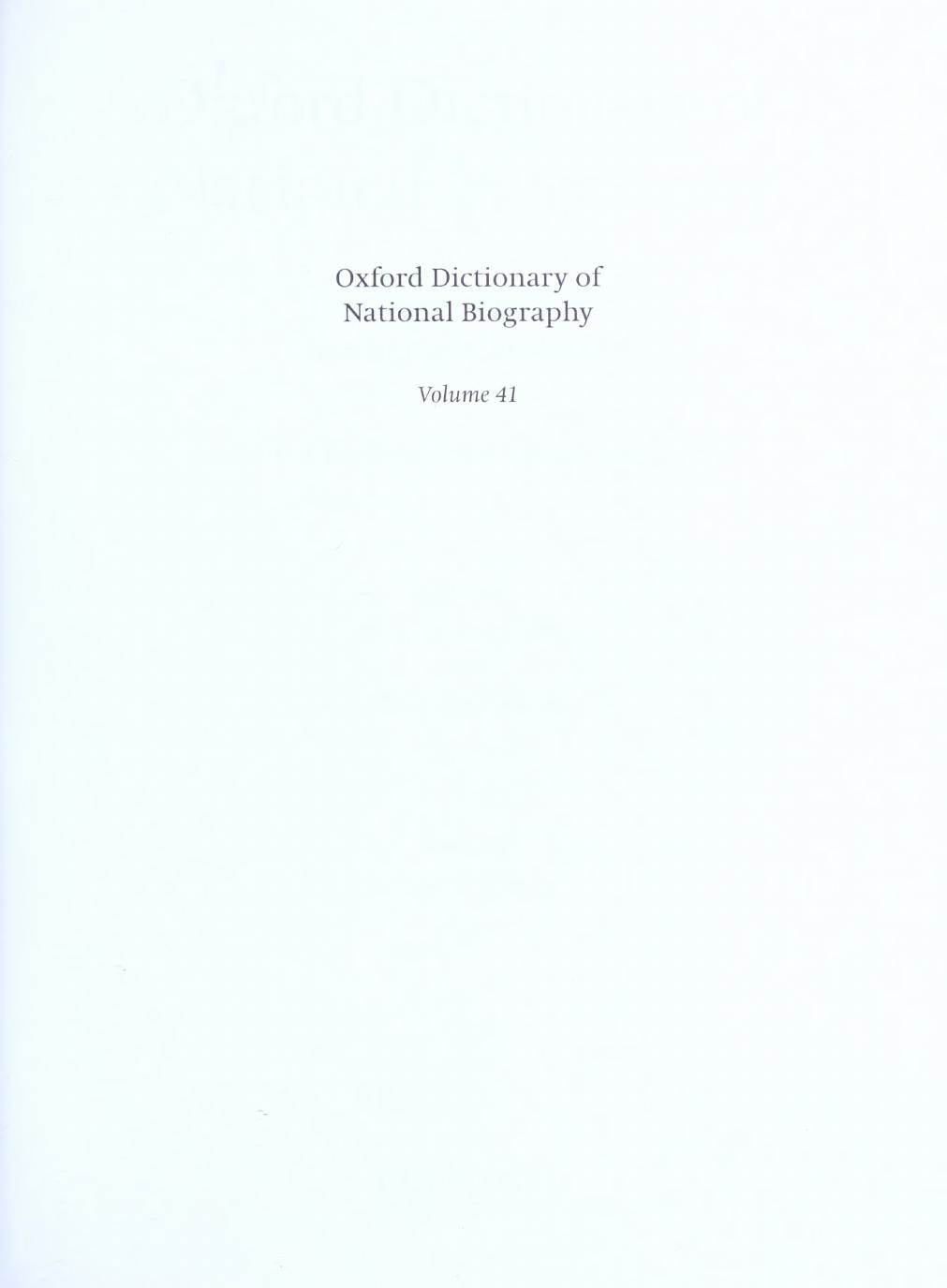 Oxford Dictionary of National Biography - volume 41 NorburyâOsborn by Brian Harrison & H. C. G. Matthew