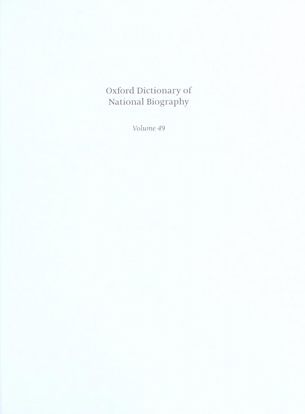 Oxford Dictionary of National Biography - volume 49 SartoriusâSharman by Brian Harrison & H. C. G. Matthew