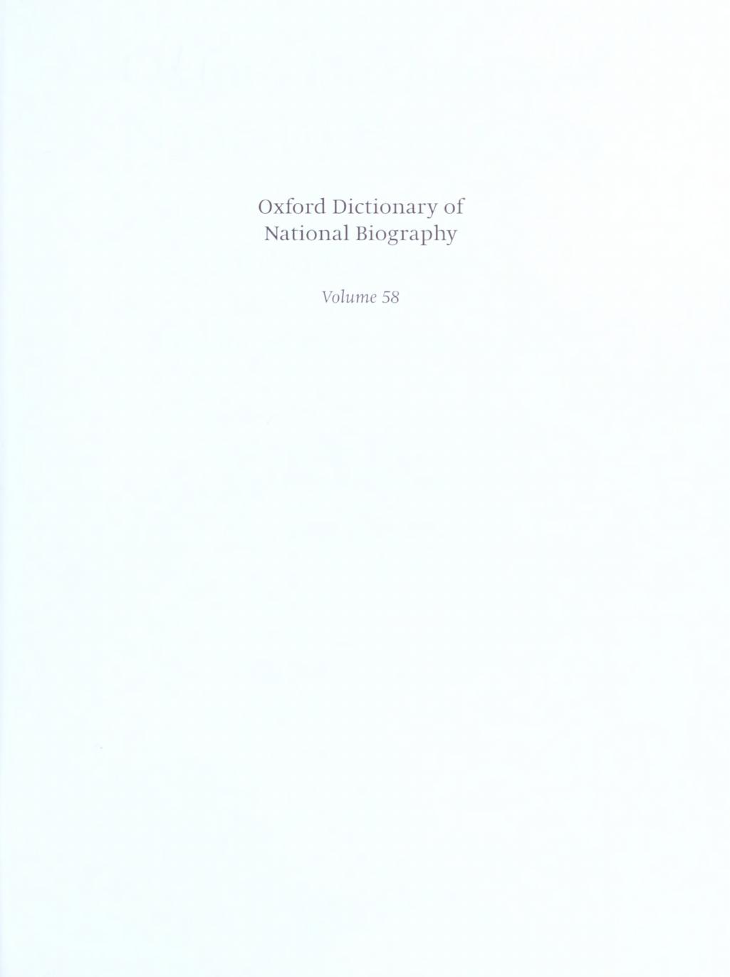 Oxford Dictionary of National Biography - volume 58 WellesleyâWilkinson by Brian Harrison & H. C. G. Matthew