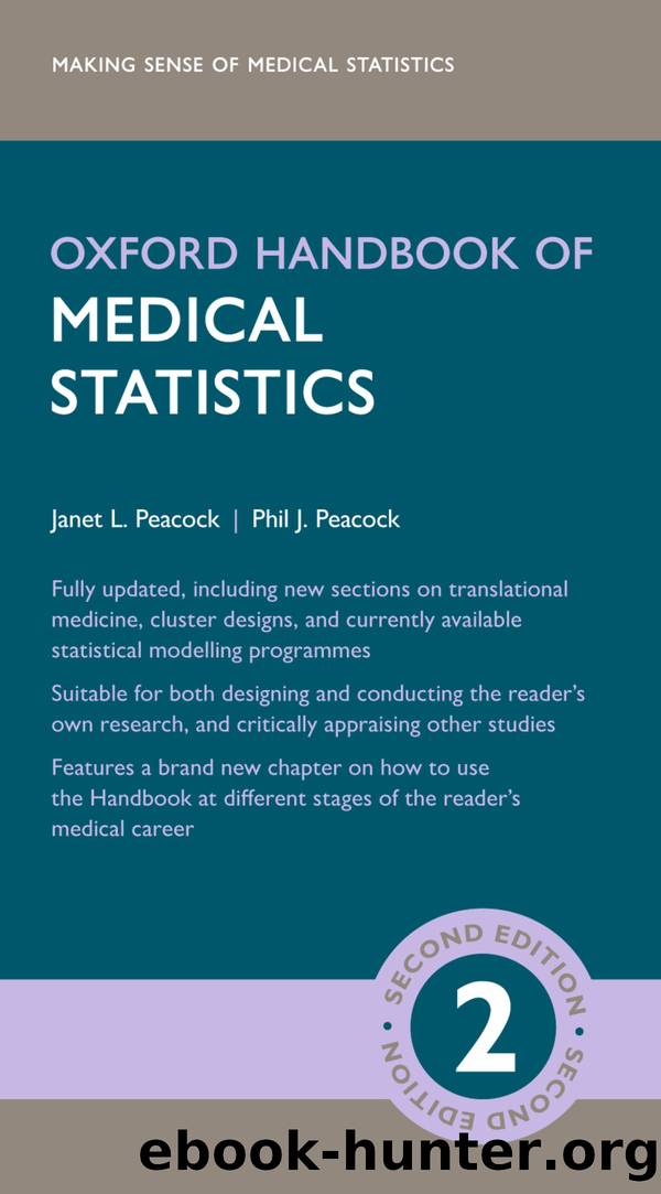 Oxford Handbook of Medical Statistics (9780191061257) by Peacock Janet L.; Peacock Phil J