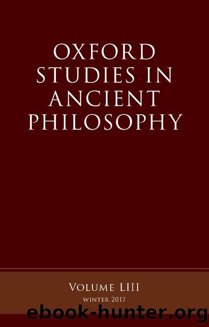 Oxford Studies in Ancient Philosophy, Volume 53 by Victor Caston;