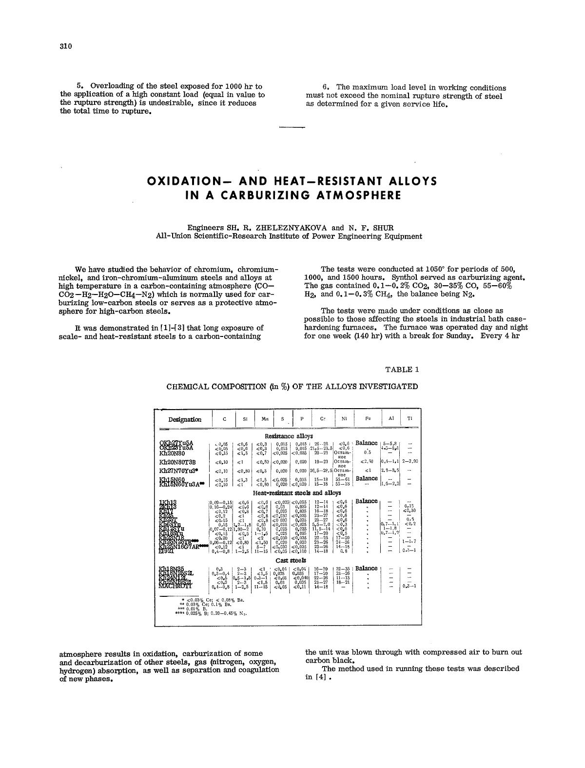 Oxidation-and heat-resistant alloys in a carburizing atmosphere by Unknown