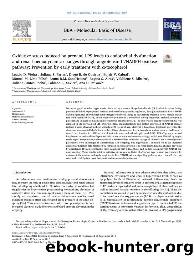 Oxidative stress induced by prenatal LPS leads to endothelial dysfunction and renal haemodynamic changes through angiotensin IINADPH oxidase pathway_ Prevention by early treatment with Î±-tocopherol by unknow
