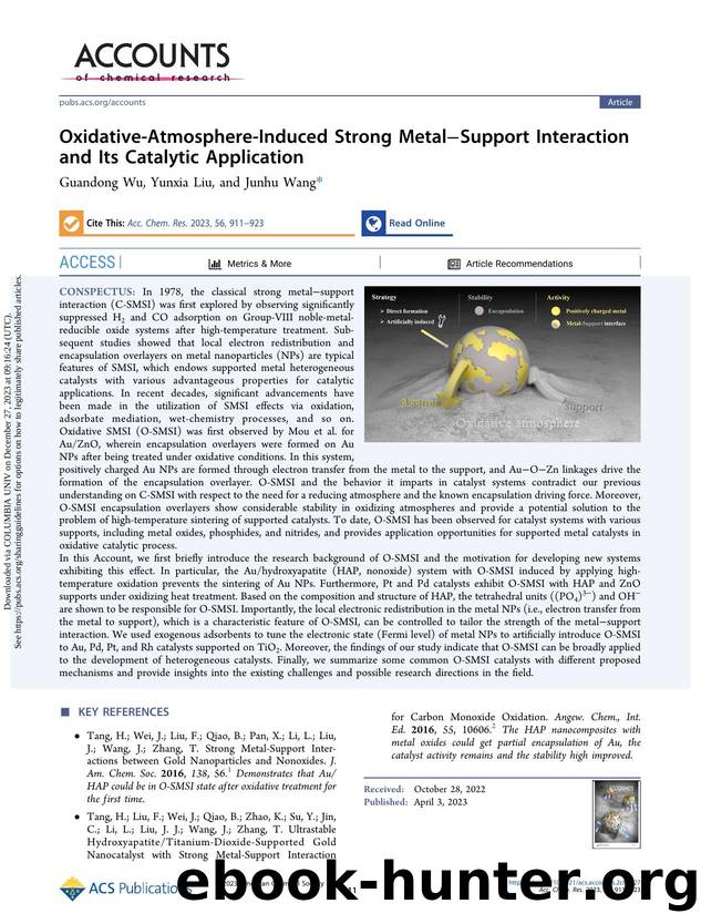 Oxidative-Atmosphere-Induced Strong MetalâSupport Interaction and Its Catalytic Application by Guandong Wu Yunxia Liu & Junhu Wang