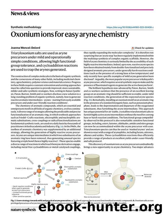 Oxonium ions for easy aryne chemistry by Joanna Wencel-Delord