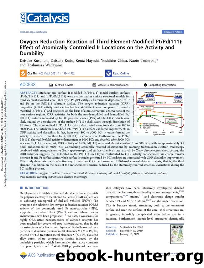 Oxygen Reduction Reaction of Third Element-Modified PtPd(111): Effect of Atomically Controlled Ir Locations on the Activity and Durability by Keisuke Kusunoki Daisuke Kudo Kenta Hayashi Yoshihiro Chida Naoto Todoroki & Toshimasa Wadayama