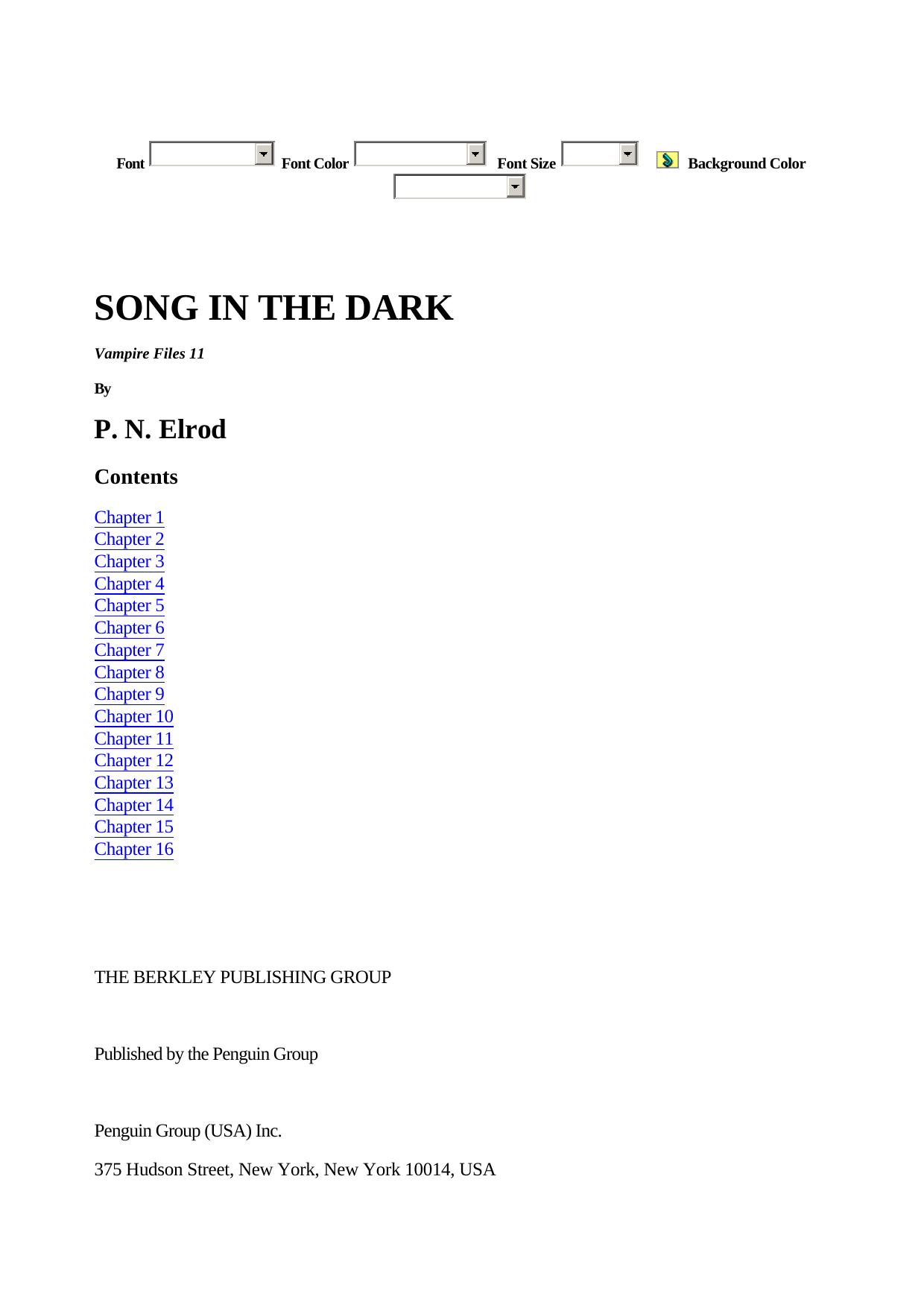 P. N. Elrod - Vampire Files 11 - Song in the Dark by Elrod P N