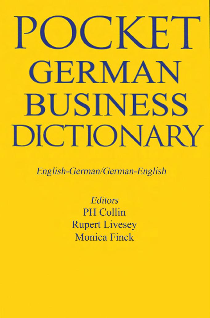 P.H. Collin, German Business Dictionary: English-German/German-English by Unknow