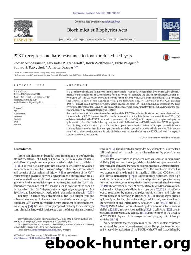 P2X7 receptors mediate resistance to toxin-induced cell lysis by unknow