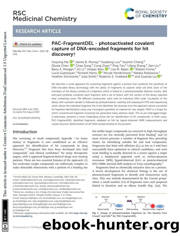 PAC-FragmentDEL â photoactivated covalent capture of DNA-encoded fragments for hit discovery by unknow