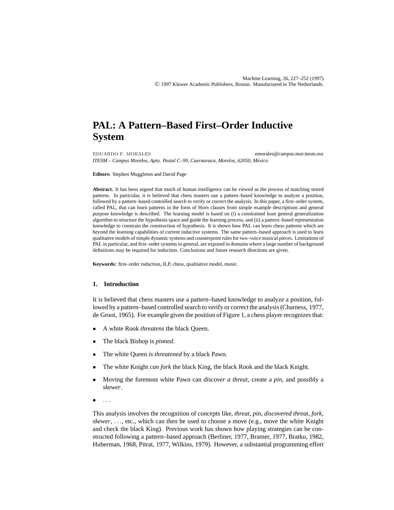 PAL: A Pattern-Based First-Order Inductive System by A Pattern-Based First-Order Inductive System