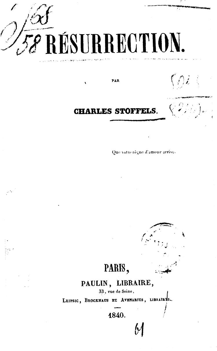 PAR Charles Stoffels - Resurrection by 1840