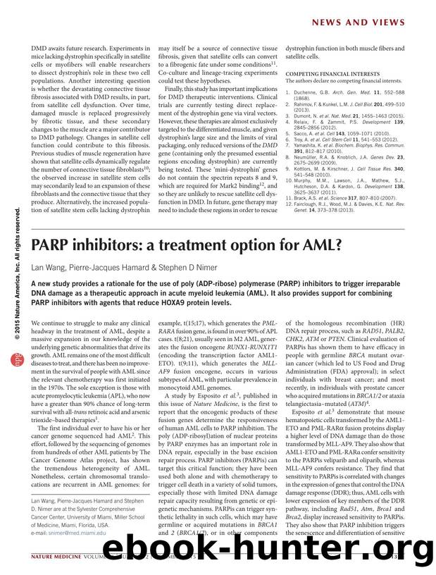 PARP inhibitors: a treatment option for AML? by Lan Wang & Pierre-Jacques Hamard & Stephen D Nimer