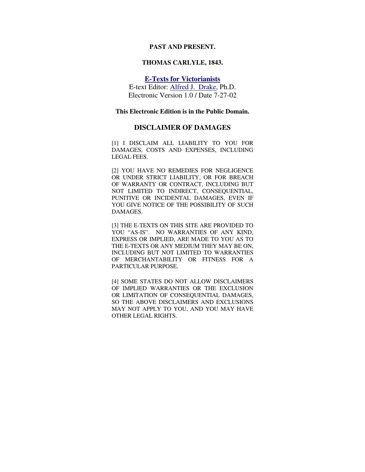 PAST AND PRESENT by Alfred James Drake