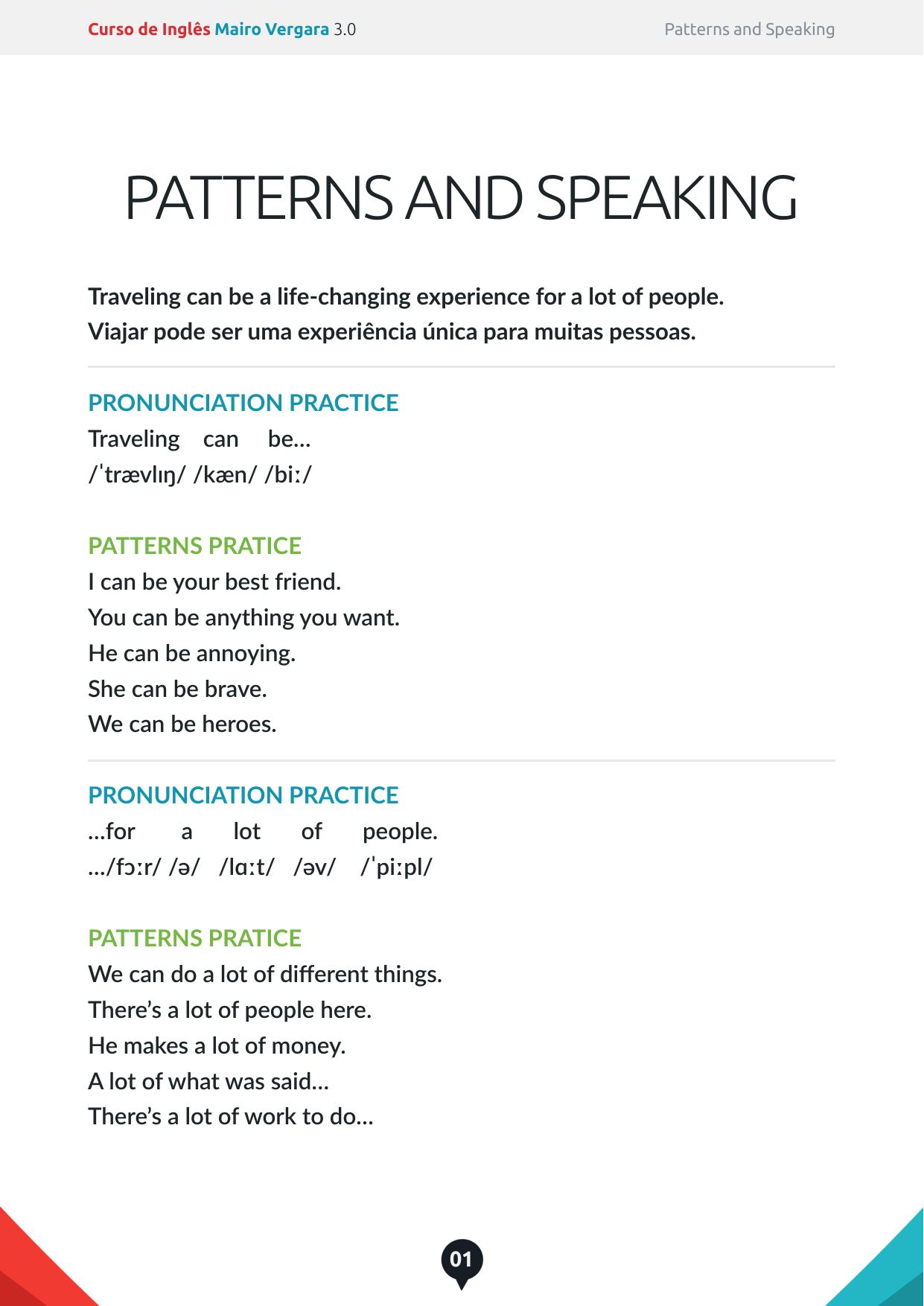 PATTERNS AND SPEAKING PRACTICE 01 PDF by Unknown