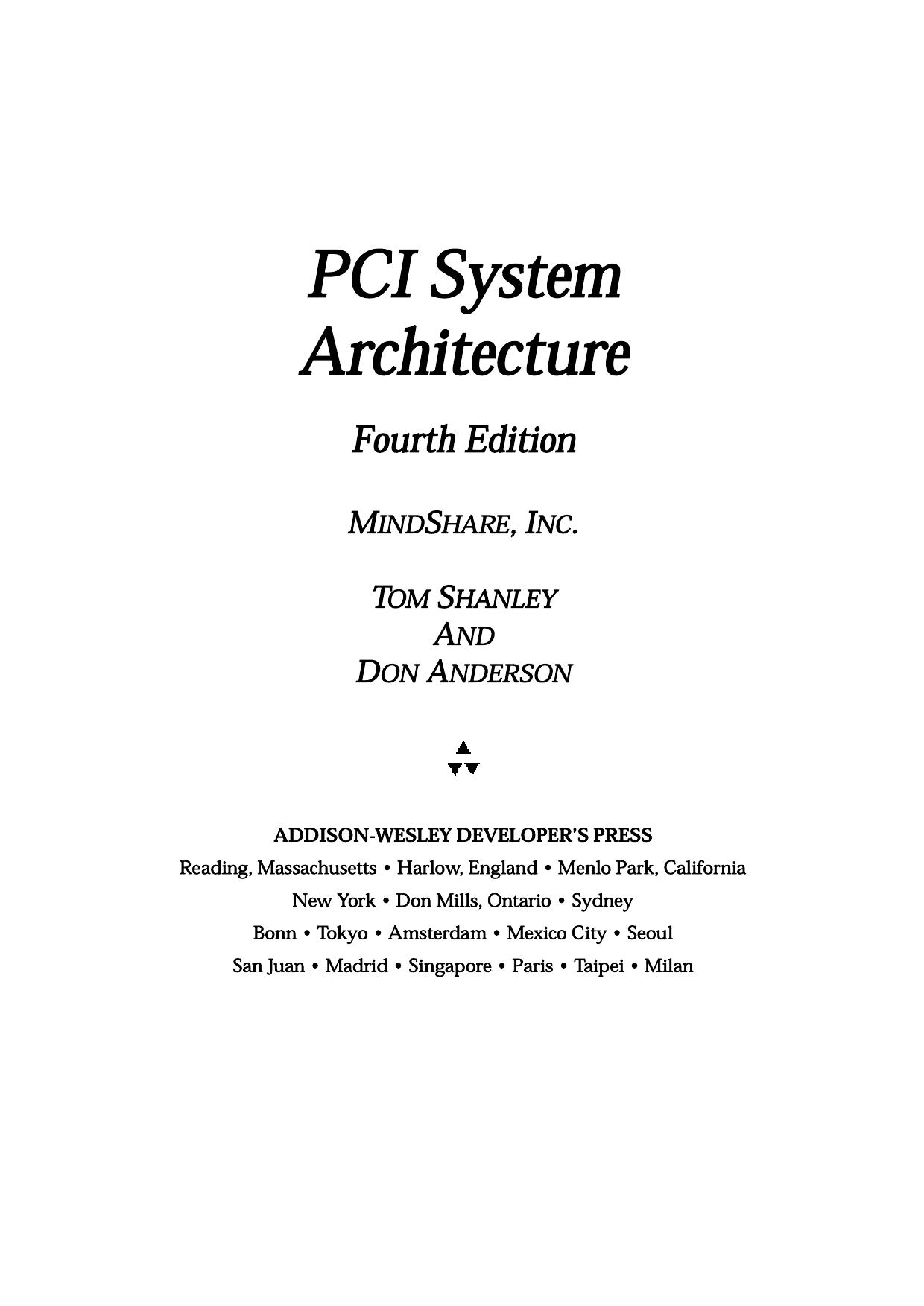 PCI System Architecture by Tom Anderson Don Anderson