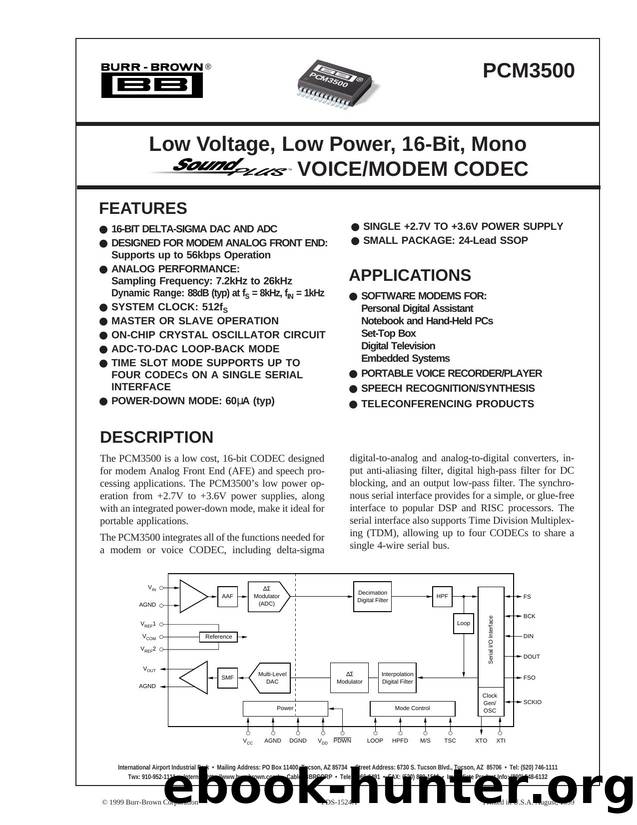 PCM3500 Data Sheet by Unknown