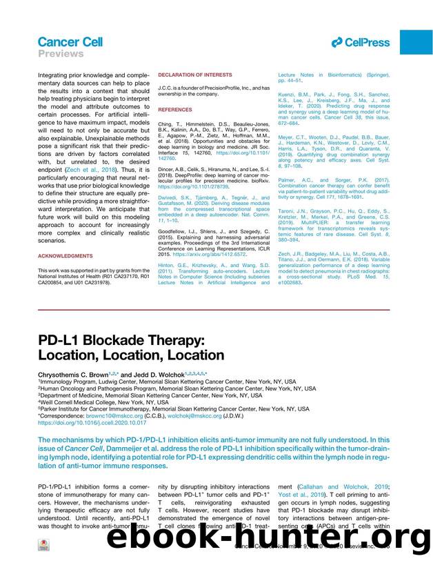 PD-L1 Blockade Therapy: Location, Location, Location by Chrysothemis C. Brown & Jedd D. Wolchok