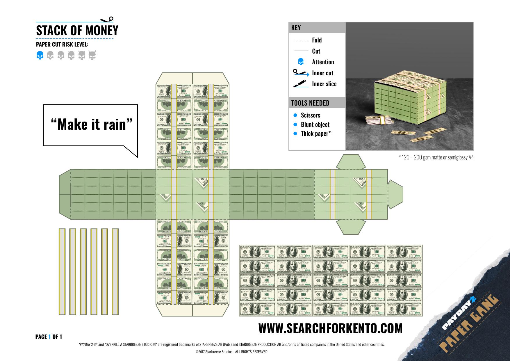 PD2-PaperGang Stack of Money A4 by Unknown