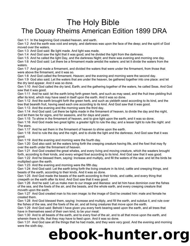 PDF Bible Douay Rheims American Edition 1899 DRA by Unknown