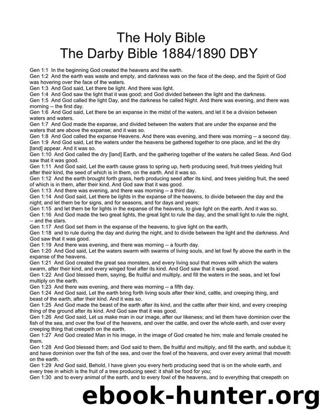 PDF Bible The Darby Bible 1884 1890 DBY by Unknown