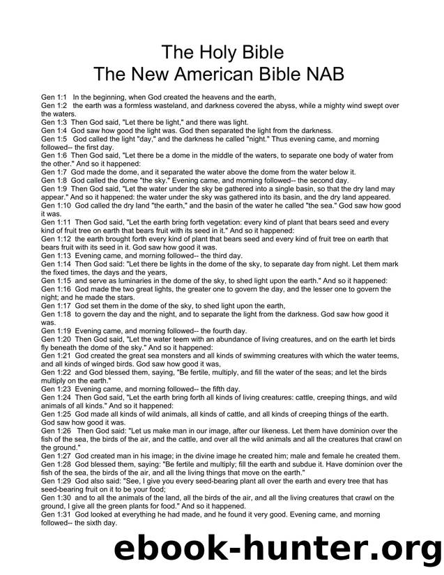 PDF Bible The New American Bible NAB by Unknown