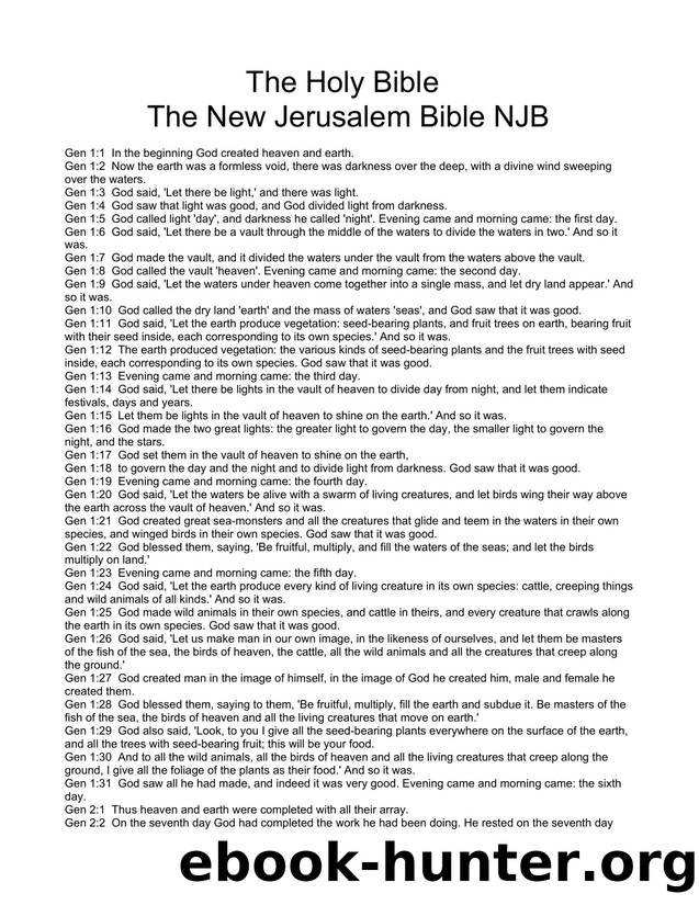 PDF Bible The New Jerusalem Bible NJB by Unknown
