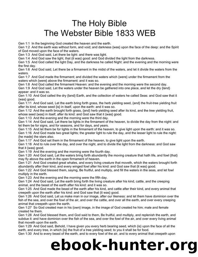 PDF Bible The Webster Bible 1833 WEB by Unknown