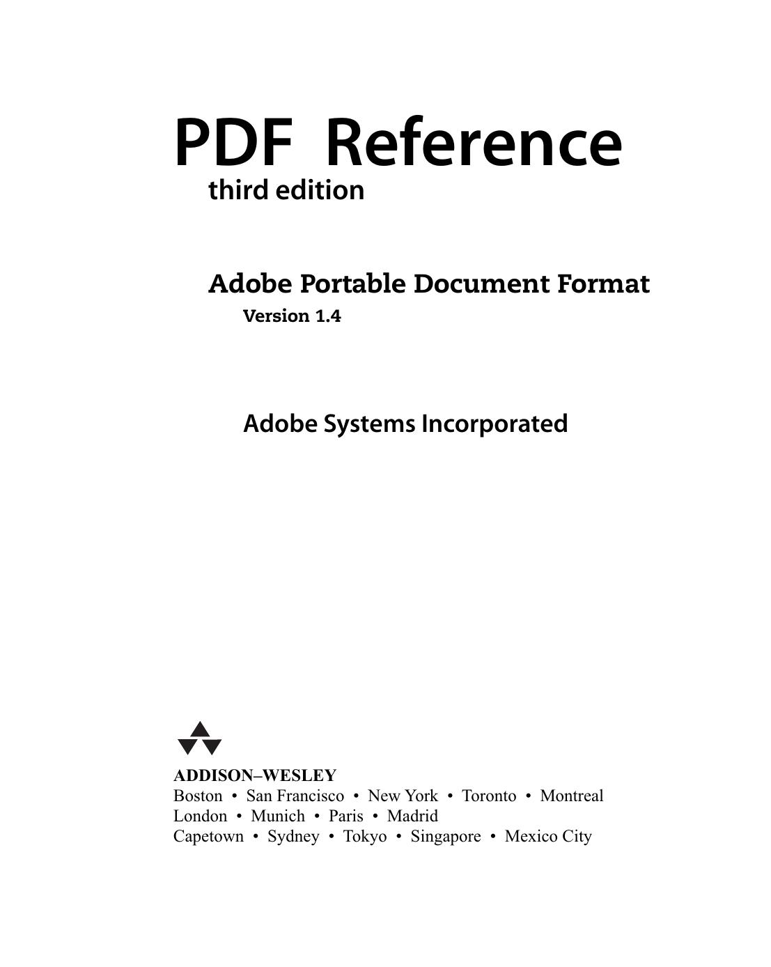 PDF Reference Version 1.4 by Adobe Systems Inc
