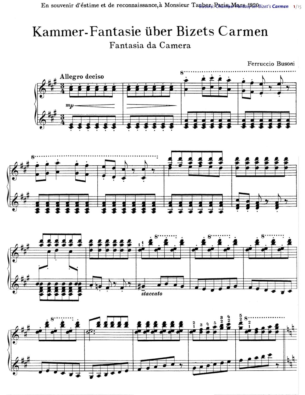 PDF output by Chamber Fantasy on Bizet's Carmen