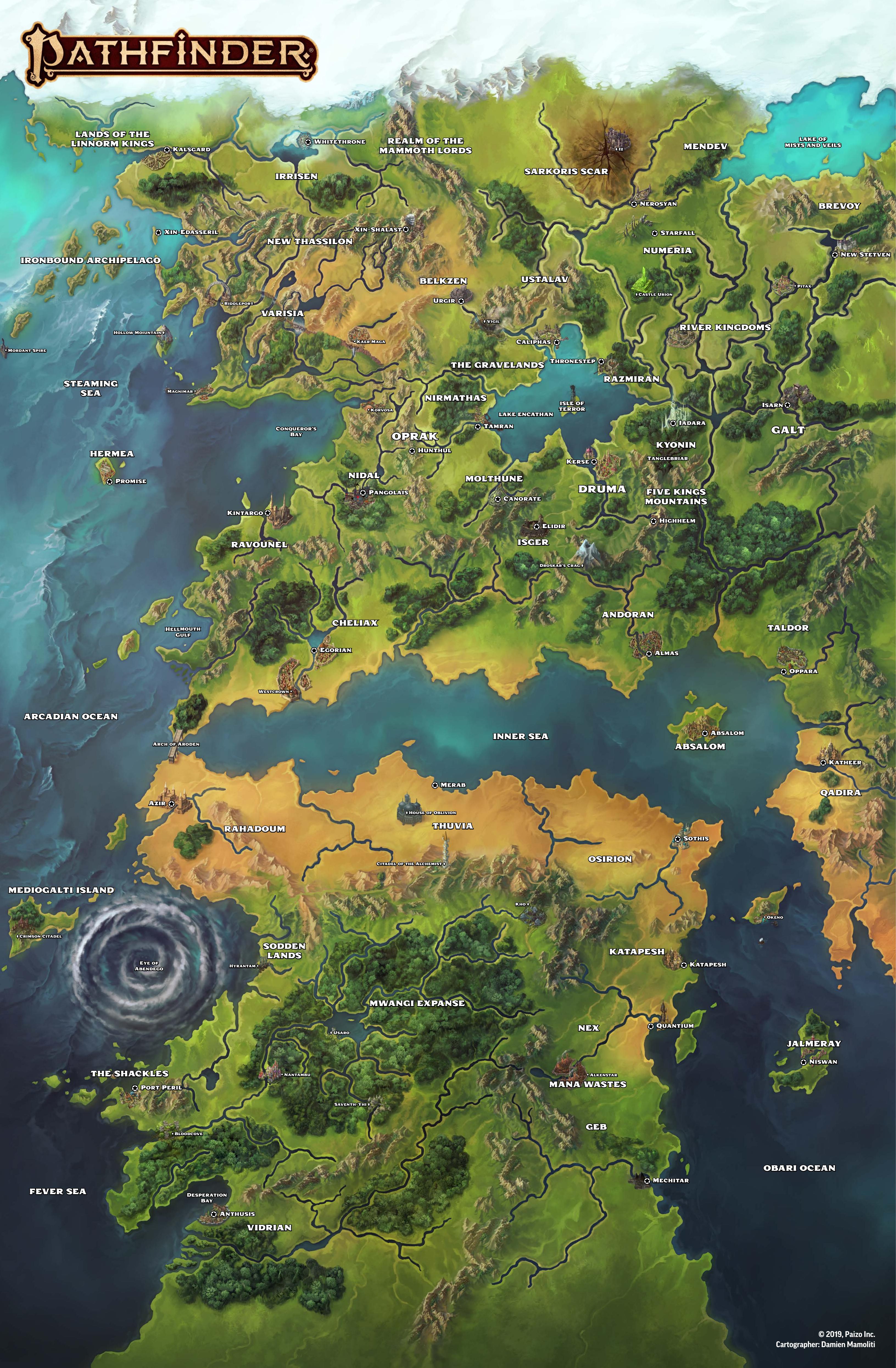 PF 2E - Lost Omens - World Guide by Poster Map