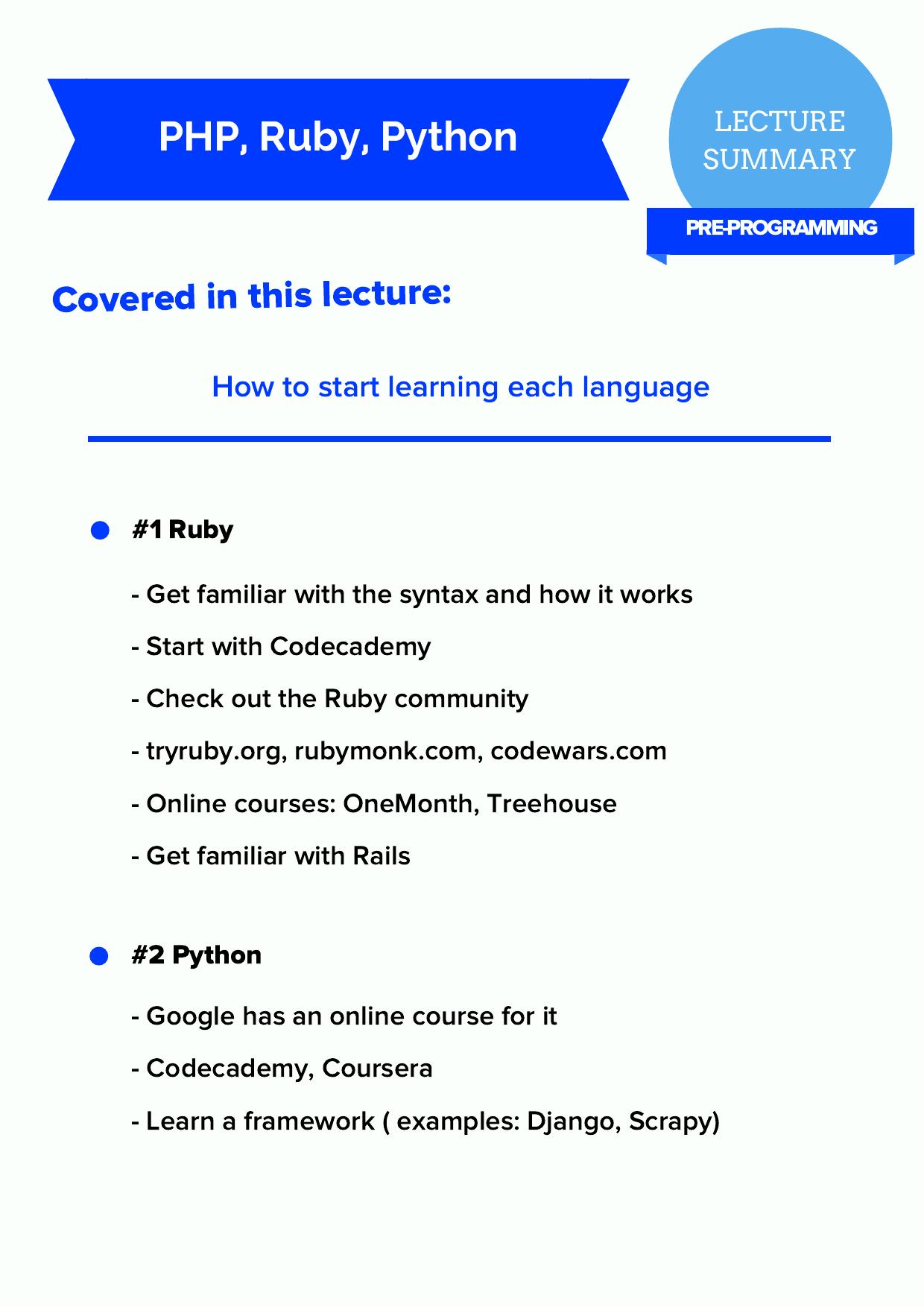 PHP, Ruby, Python by evan181