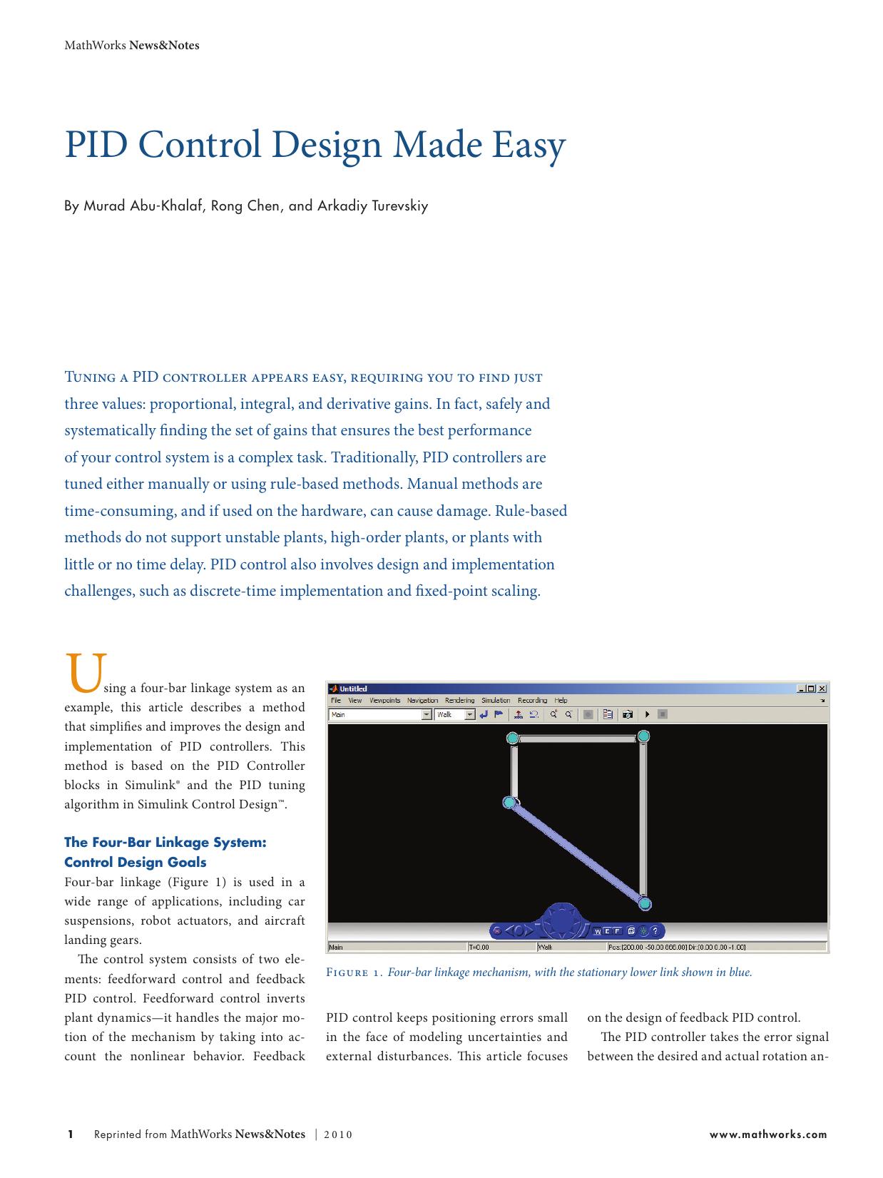 PID Control Design Made Easy by Unknown