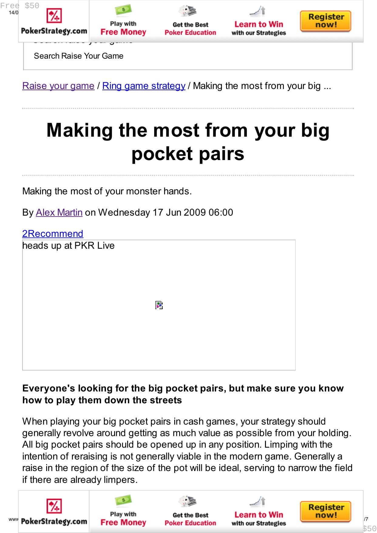 PKR Making the most from your big pocket pairs by Unknown