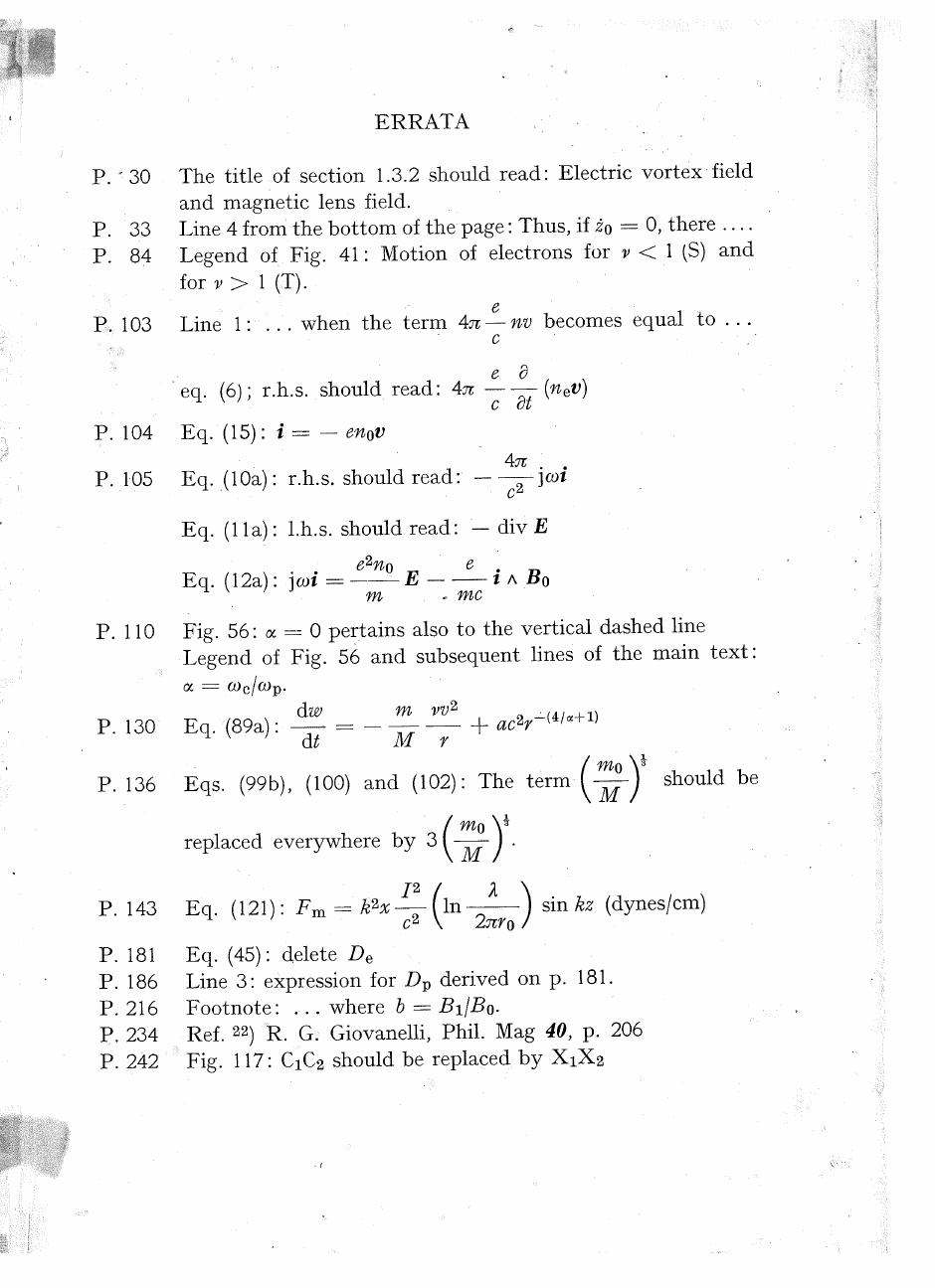 PLASMA PHYSICS by J. G