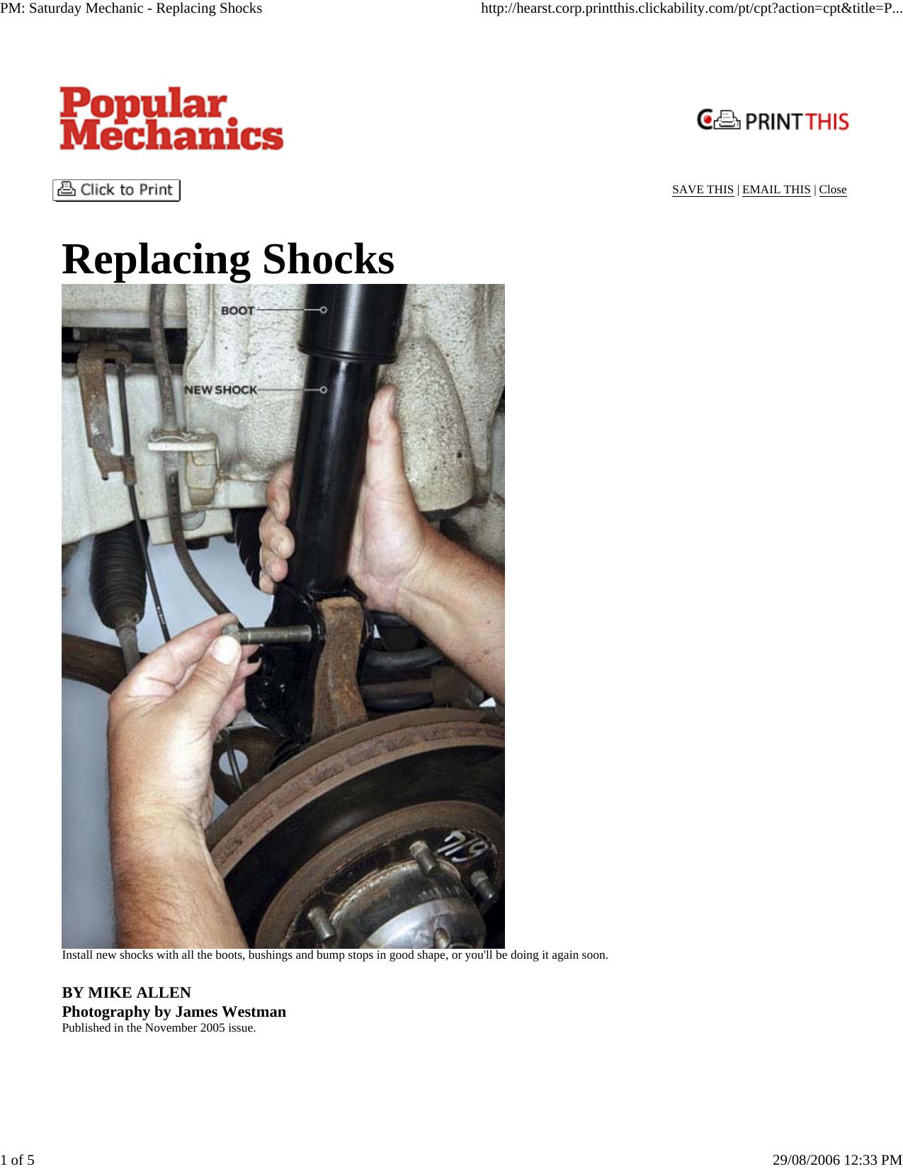 PM: Saturday Mechanic - Replacing Shocks by HP_Administrator