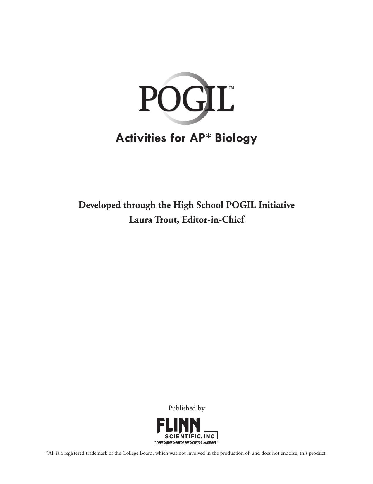 POGIL activities for AP biology by Laura Trout (editor)