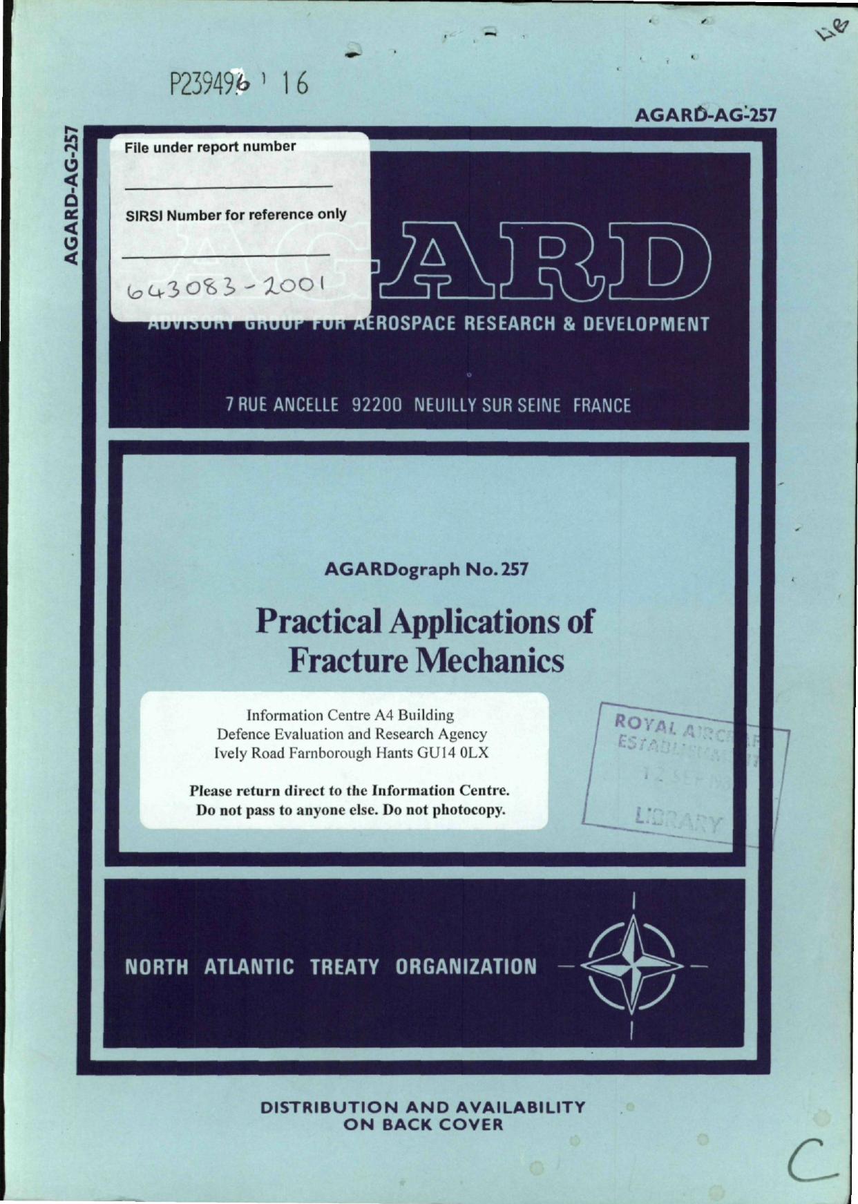 PRACTICAL APPLICATIONS OF FRACTURE MECHANICS by Unknown