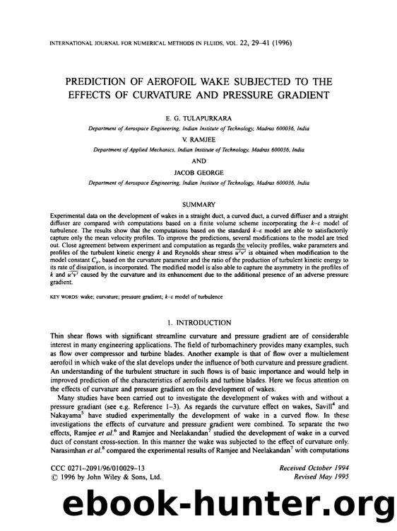 PREDICTION OF AEROFOIL WAKE SUBJECTED TO THE EFFECTS OF CURVATURE AND PRESSURE GRADIENT by Unknown
