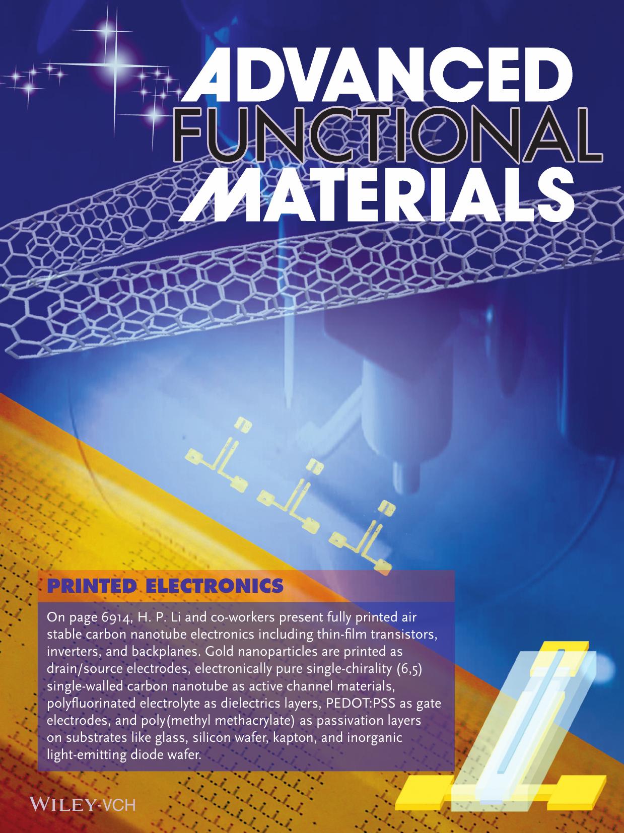PRINTED ELECTRONICS: Polyfluorinated Electrolyte for Fully Printed Carbon Nanotube Electronics (Adv. Funct. Mater. 38&#x0002F;2016) by Unknown
