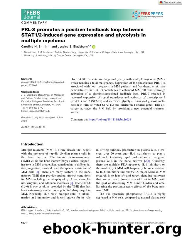 PRLâ3 promotes a positive feedback loop between STAT12âinduced gene expression and glycolysis in multiple myeloma by Unknown