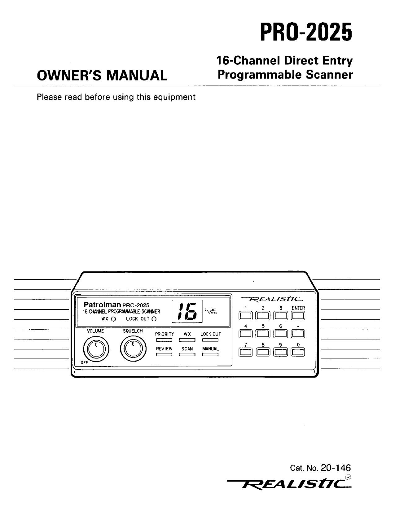 PRO-2025 Owner's Manual by WJP