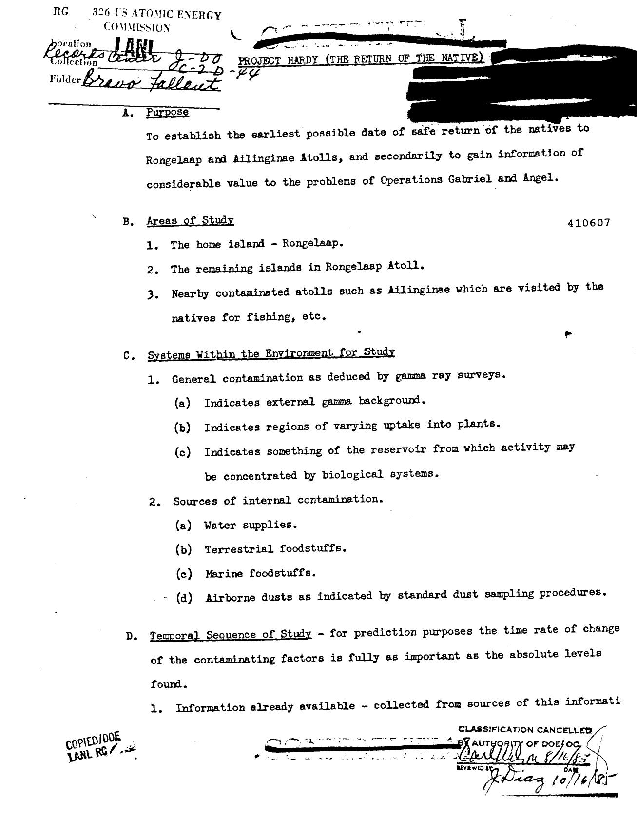 PROJECT HARDY ( THE RETURN OF THE NATIVE ) ( BRAVO EVENT, CASTLE OPERATION ) by NONE