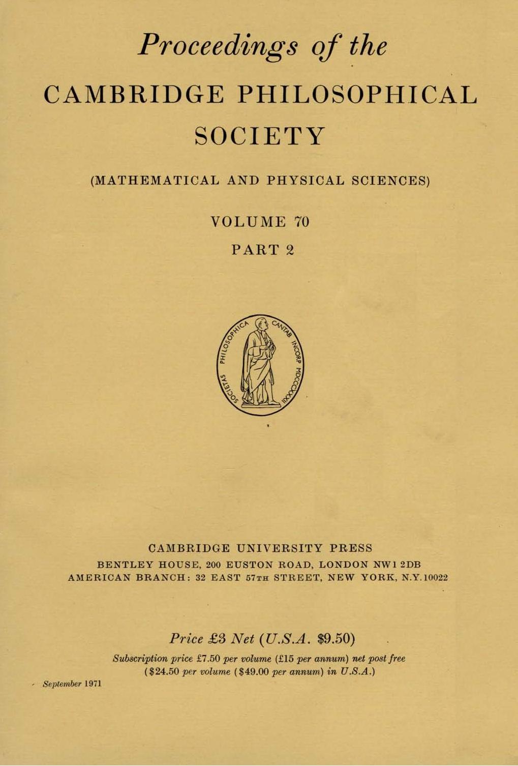 PSP volume 70 issue 2 Cover and Front matter by Unknown