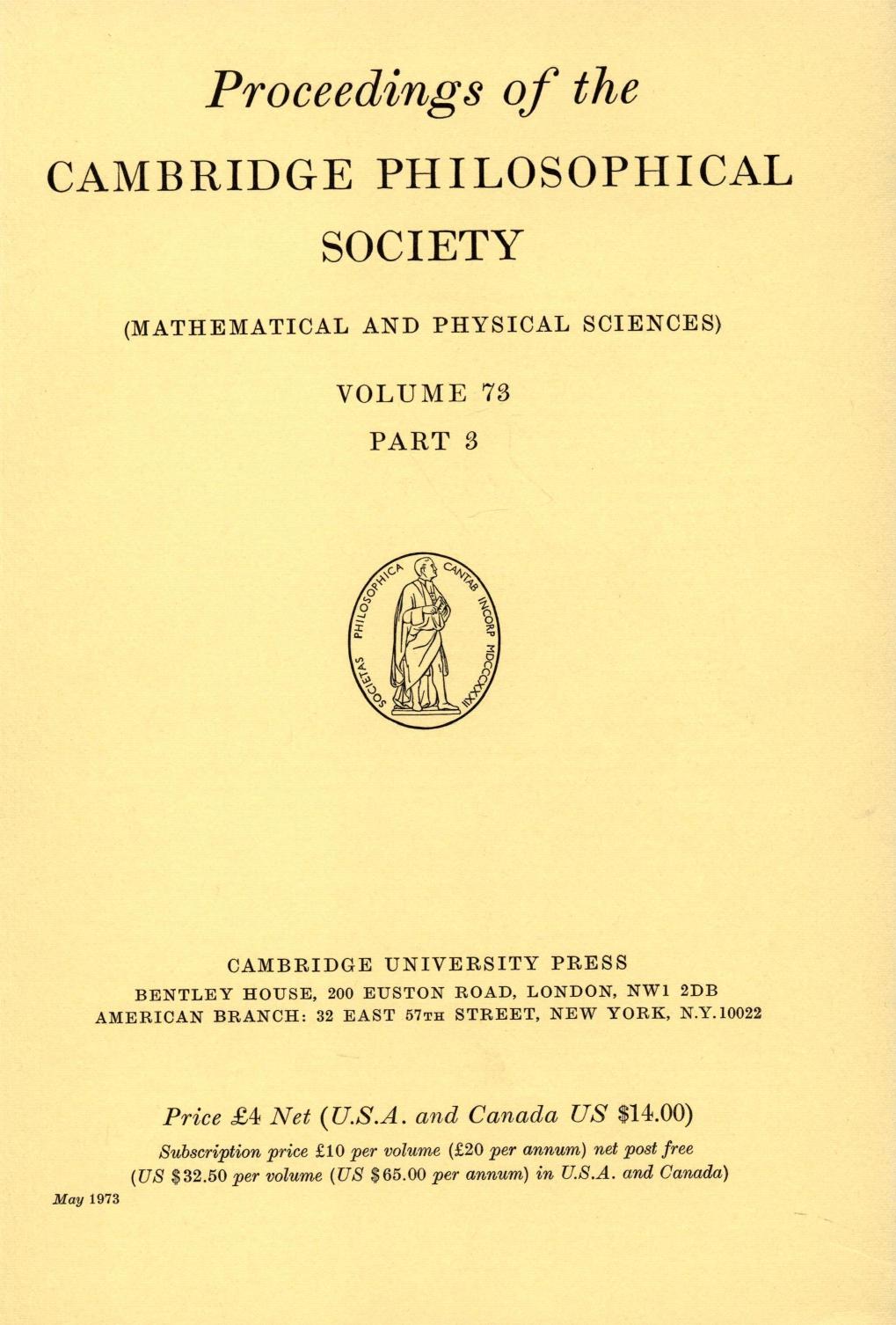 PSP volume 73 issue 3 Cover and Front matter by Unknown