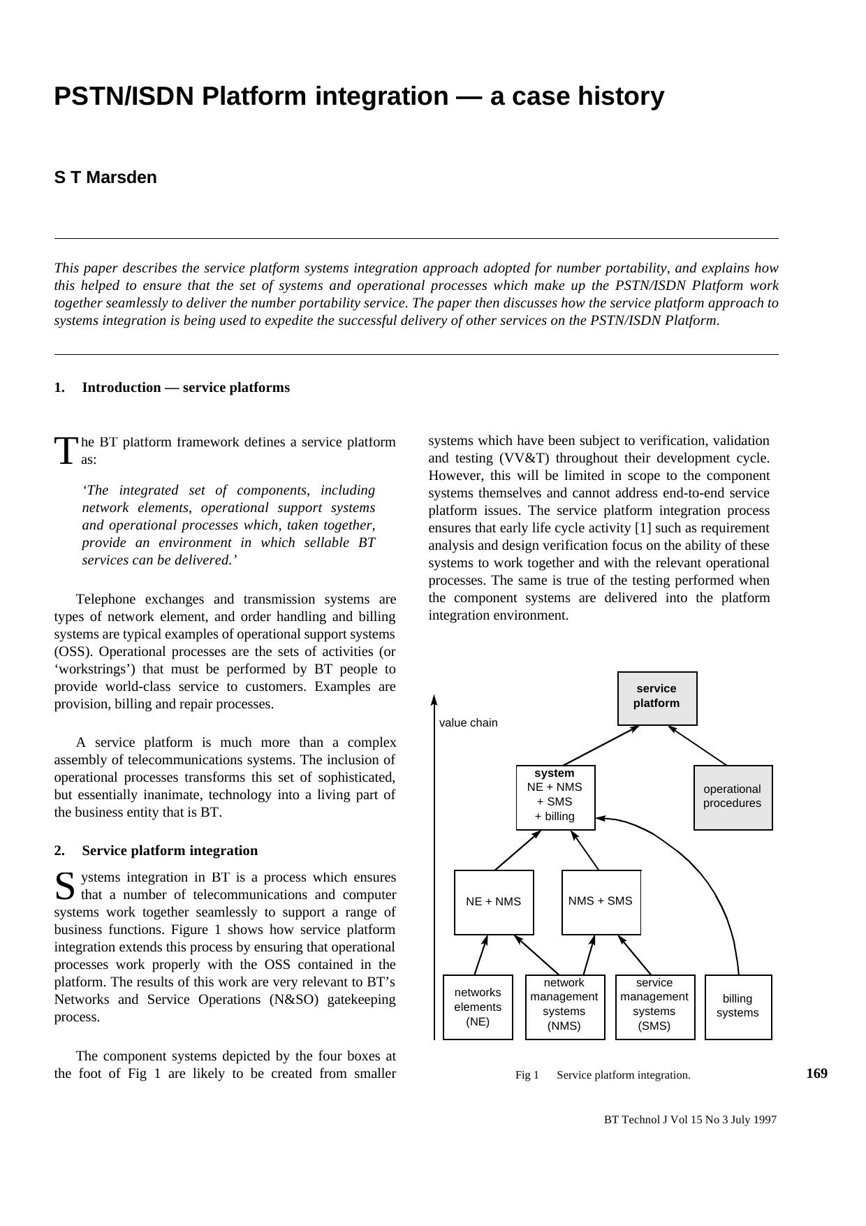 PSTNISDN Platform integration — a case history by Unknown