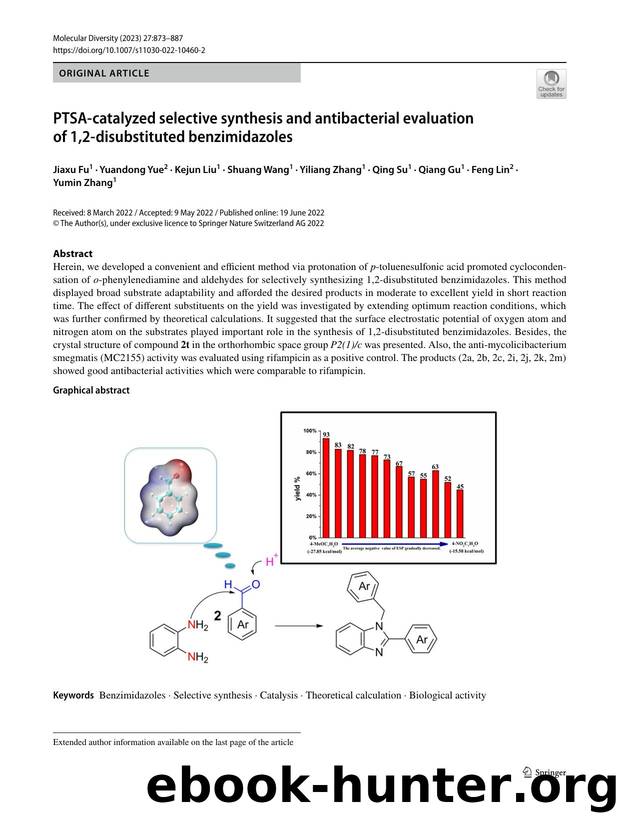PTSA-catalyzed selective synthesis and antibacterial evaluation of 1,2-disubstituted benzimidazoles by unknow