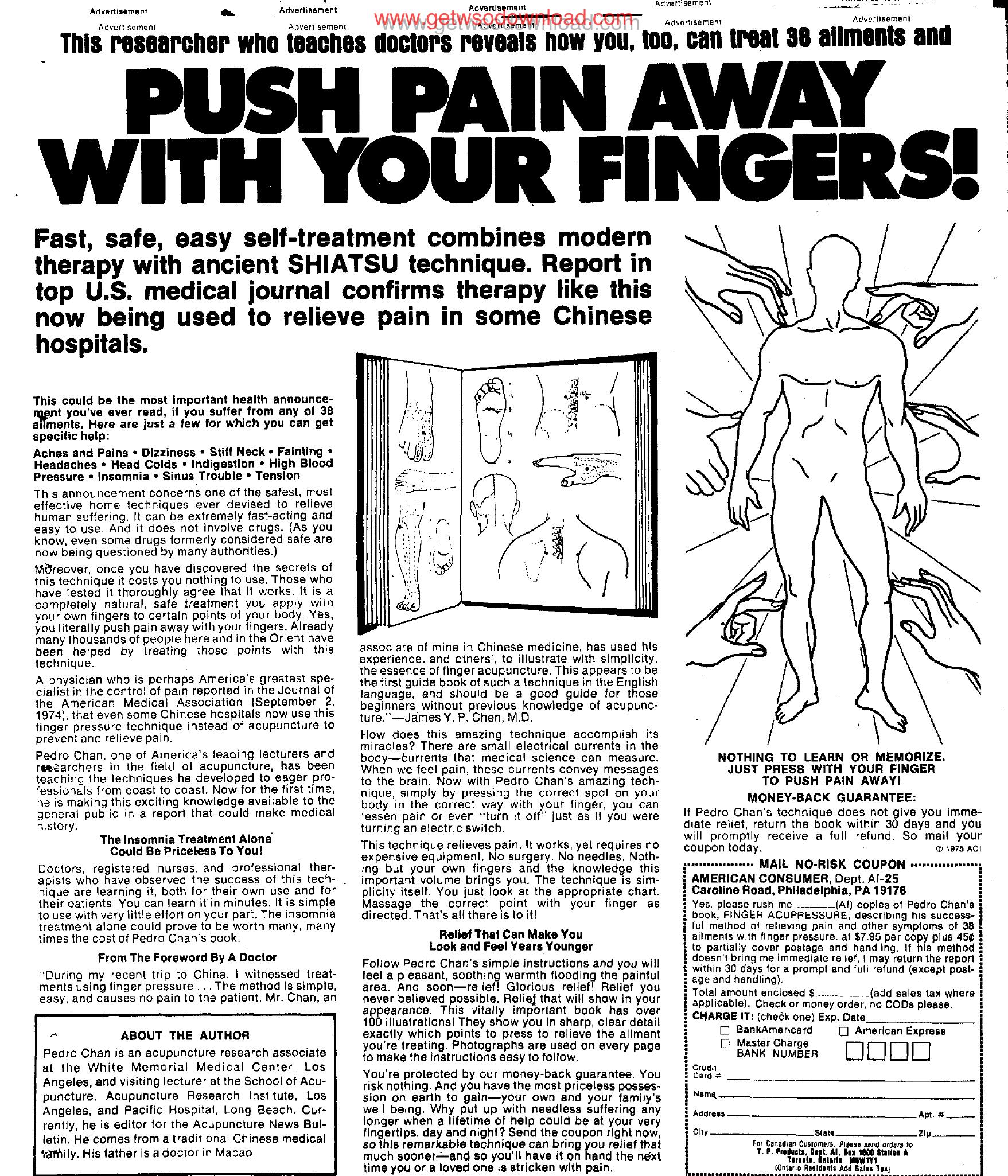 PUSH PAIN AWAY WITH YOUR FINGERS by Copyright 2008 Heritage Microfilm Inc. and Newspaperarchive.com